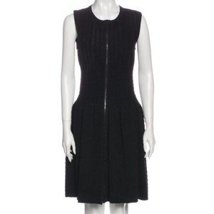 ALAIA Crew Neck Zip Front Dress
